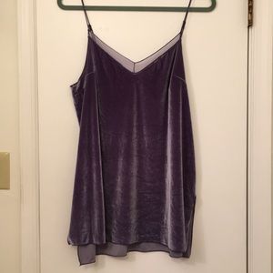 Free People steel gray velvet cami